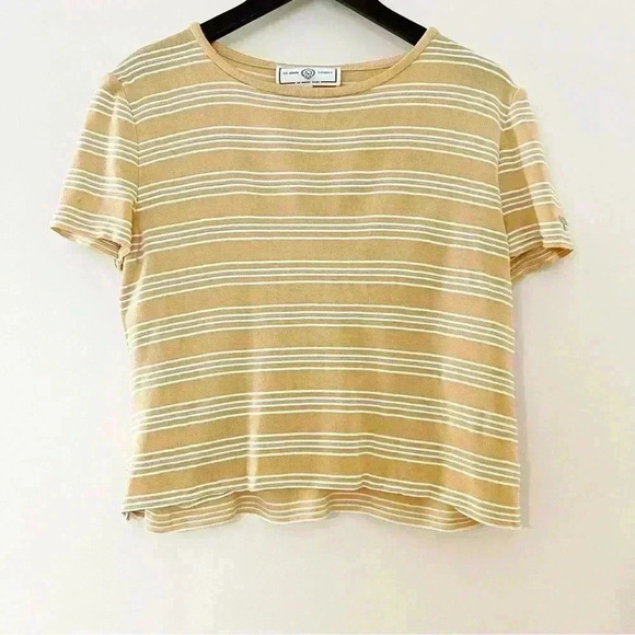 St. John Sport By Marie Gray Glitter Striped Pastel Knit Top - Picture 1 of 7